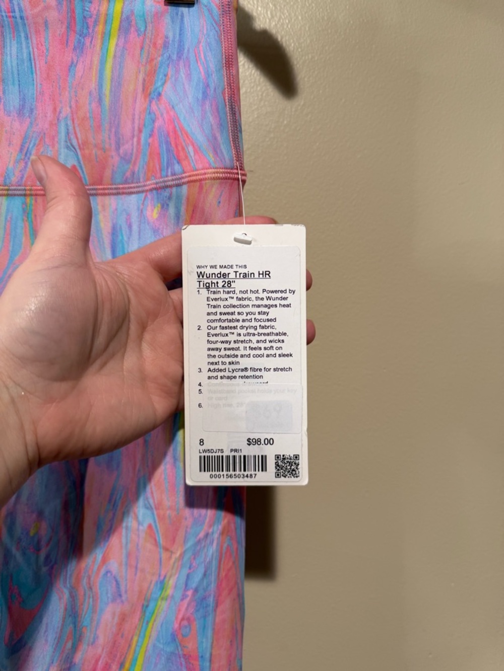 NWT Lululemon Wunder Train High-Rise Tight 28” Prism Marble Multi Size 8 - Picture 3 of 10